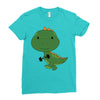 Cute Dinosaur Ladies Fitted T-Shirt