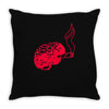 joint smoking brain Throw Pillow