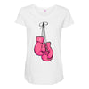 boxing gloves breast cancer Maternity Scoop Neck T-shirt