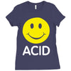 acid house smiley face 90's rave club hardcore party Ladies Fitted T-Shirt