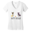 happy meowr Women's V-Neck T-Shirt