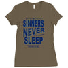 official t shirt mens you me at six sinners never sleep big all sizes Ladies Fitted T-Shirt