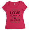 Love Actually Is All Around Ugly Christmas for light Women's Triblend Scoop T-shirt