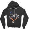 music expresses clef heart girls Zipper Hoodie