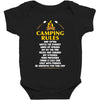Camping Rules Baby Bodysuit