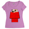 snoopy parody pug w Women's Triblend Scoop T-shirt
