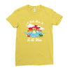 a turtle made it to the water Ladies Fitted T-Shirt
