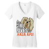 This Girl Loves Her Lhasa Apso Women's V-Neck T-Shirt