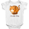 if it fits i sits Baby Bodysuit