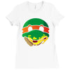 pizza turtle Ladies Fitted T-Shirt