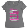 quens are born in february Women's Triblend Scoop T-shirt