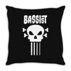 bassist skull Throw Pillow