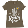 roam free Ladies Fitted T-Shirt