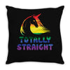 Totally Straight Lgbt Unicorn Throw Pillow