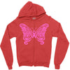 breast cancer butterfly Zipper Hoodie