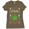 smoke weed every christmas Ladies Fitted T-Shirt