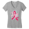 breast cancer awareness hope ribbon heart Women's V-Neck T-Shirt
