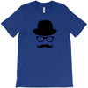 hat wayfarer glasses funny moustache hipster funny geek light tee shir T-Shirt