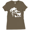 camper van surf split retro Ladies Fitted T-Shirt