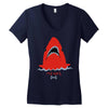 red blue shark Women's V-Neck T-Shirt