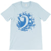 bass clef in blue T-Shirt