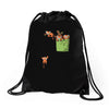 pocket red pandas Drawstring Bags