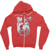 round neck dog wolf Zipper Hoodie