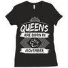 Queens Are Born In November Ladies Fitted T-Shirt