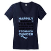 happily married to a man kicking the crap outta stomach cancer Women's V-Neck T-Shirt