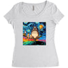 Totoro Van Gogh Parody Women's Triblend Scoop T-shirt