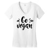 go vegan 2 Women's V-Neck T-Shirt