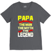 papa the man the myth the legend 2 V-Neck Tee