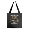 september girl is a perfect combination of princess and warrior Tote Bags