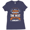 All Women Created Equal But The Best Born In January Ladies Fitted T-Shirt