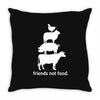 friends not food white Throw Pillow