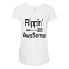 flippin awesome cooking greeting Maternity Scoop Neck T-shirt