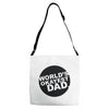 world's okayest dad Adjustable Strap Totes