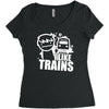 i like trains Women's Triblend Scoop T-shirt