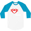 i love heart bass guitar music 3/4 Sleeve Shirt