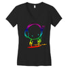 colorful music man Women's V-Neck T-Shirt