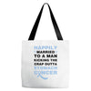 happily married to a man kicking the crap outta stomach cancer Tote Bags