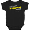 eat, sleep, pewpew, repeat Baby Bodysuit
