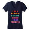 i am a mermaid unicorn kitten fairy princess Women's V-Neck T-Shirt