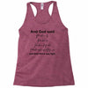 And God Said... Cool Tshirts Racerback Tank