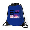 real girls go hunting Drawstring Bags