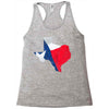 Eroded Texas Map With Flag Racerback Tank