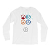Bong Mathematics design with Earth, Fire, Air, Water and bong icons Long Sleeve Shirts