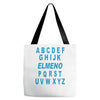 alphabet abc elemno Tote Bags