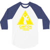 caution shapes being thrown printed 3/4 Sleeve Shirt