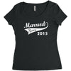 married since 2015   mens funny wedding marriage Women's Triblend Scoop T-shirt